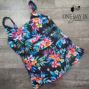 Yonique Tropical Tankini Top Size S